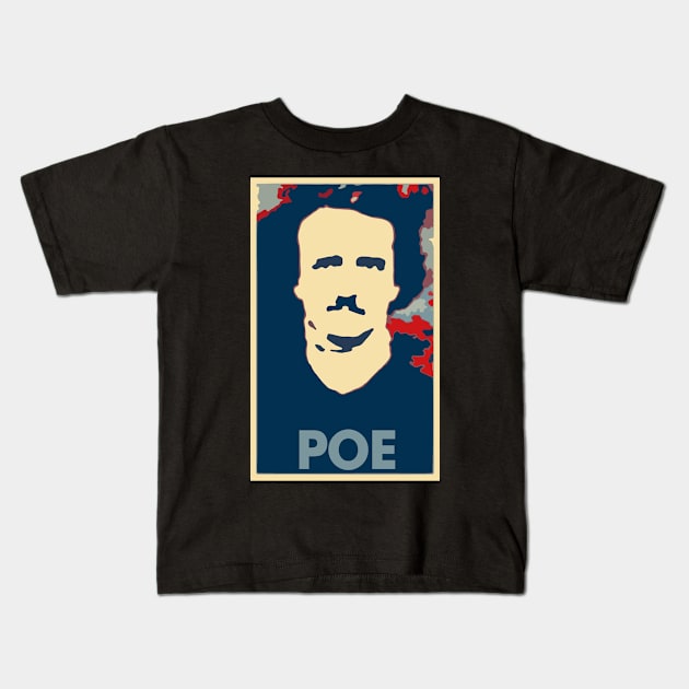 Edgar Allan Poe Political Parody Kids T-Shirt by ThreadChef